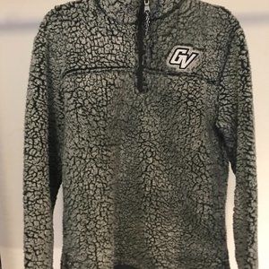 Gray pullover Grand Valley State University fleece with zipper